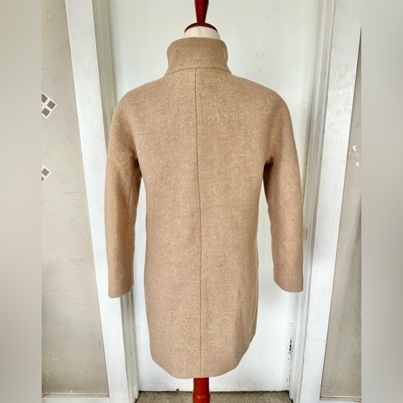 J. Crew Nello Gori Thick Wool Italian Stadium Cloth Tan Longline Cocoon Coat 4P - Picture 5 of 10